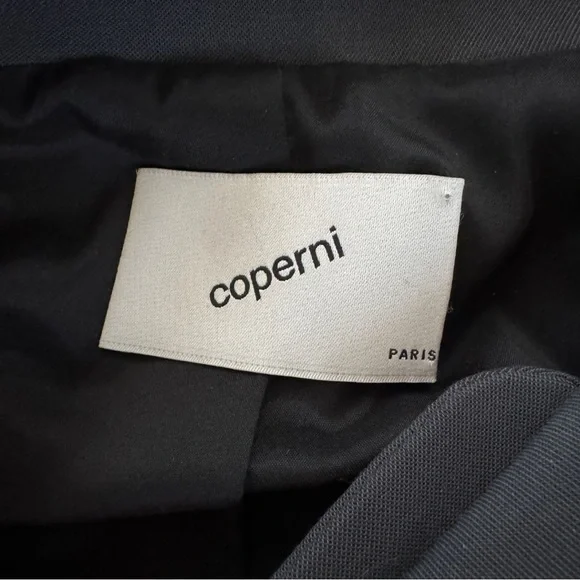 Coperni Charcoal Women's Asymmetrical Fitted Blazer - Picture 7 of 12